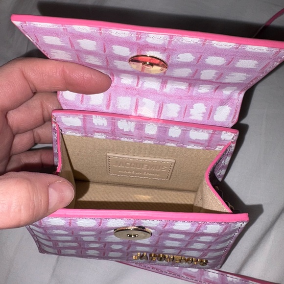 Jacquemus Le Chiquito Pink Checkered Women's mini Handbag - Picture 6 of 7